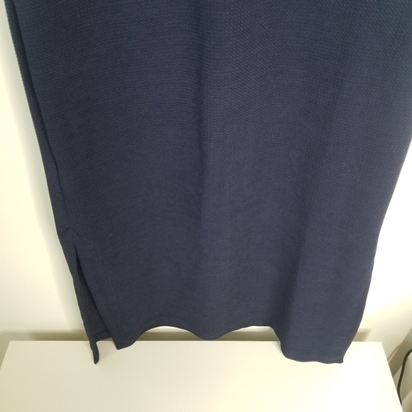 Hutch Sleeveless Navy Blue Textured Midi Dress Size S  Keyhole Closure Stretch - Picture 11 of 13